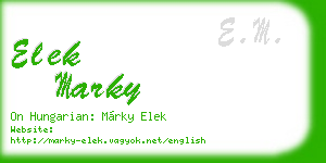 elek marky business card