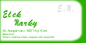elek marky business card